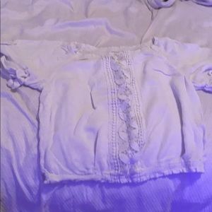 short sleeve white decorative top